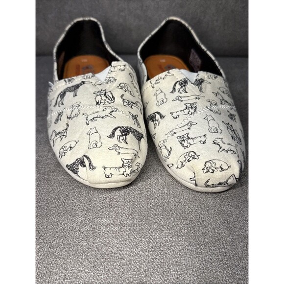 Skechers Bobs For Dogs Black White Women's 7 Slip On Flat Shoes Memory Foam - Picture 9 of 11